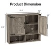 Wall Mounted Cabinet with Adjustable Shelves, Space Saving Above Toilet Storage Cabinet - 2 of 4