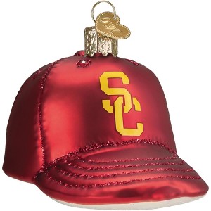 Old World Christmas Blown Glass Ornament for Christmas Tree, USC Baseball Cap - 1 of 3