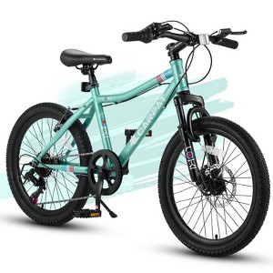 Okak 20IN Kids Bike with 7 Speed System, Mountain Bike with Front Suspension, Disc Brake and Rear V-Brake, Toddler Bike for 6-12 Kids - 1 of 4