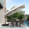 PURPLE LEAF 9/10/11/12ft Patio Umbrella with Base Outdoor Square Large Cantilever Umbrella Windproof Offset Heavy Duty Umbrella for Garden Deck Pool - 2 of 4