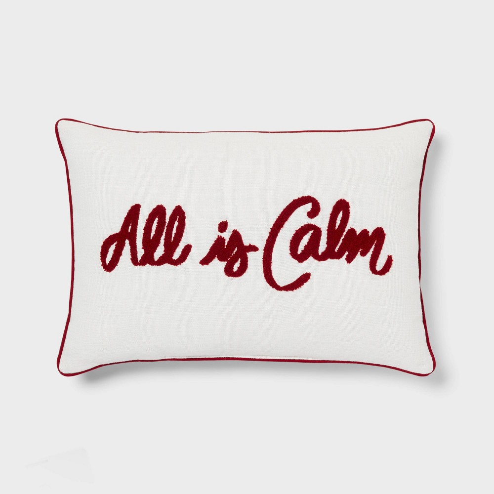 Photos - Pillow 14''x20'' Oblong Holiday Decorative  All is Calm - Threshold™