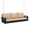 PAGED Porch Swing Wicker Outdoor Swing with Chains, Soft Cushions for Outdoor, Garden, Poolside - 2 of 4