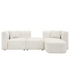 Luxury Modern Curved 4-Seater Modular Corduroy Sectional Sofa, Minimalist Cloud Couch with Movable Ottoman for Living Room Apartment - 4 of 4