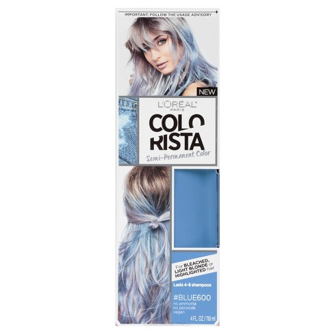 L Oreal Paris Colorista Semi Permanent For Light Blonde Or Bleached Hair Blue 4 Fl Oz Target