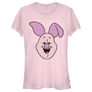 Juniors Womens Winnie the Pooh Piglet Big Face T-Shirt - 1 of 4
