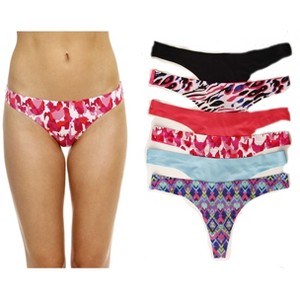 Just Intimates Laser Cut Thongs Panties for Women  Underwear (Pack of 6) - 1 of 3