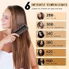 Hair Straightening Brush with LED Display, 6 Temp Settings, Auto-Off Straightener Comb for Women, Anti-Frizz & Fast Heating - 3 of 4