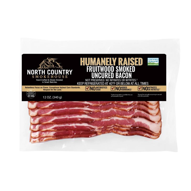 North Country Smokehouse USDA Uncured Certified Humane Bacon - 12oz, 1 of 6