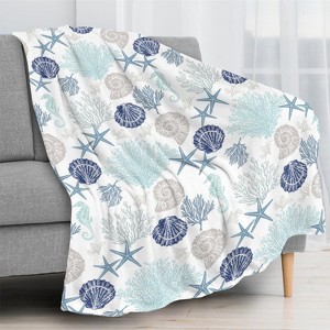 Lomsoe Santa Claus Christmas Throw Blanket, Pink Santa Claus Xmas Tree Snowflake Design Blanket, Cozy Soft Warm Flannel Blankets. - 1 of 4