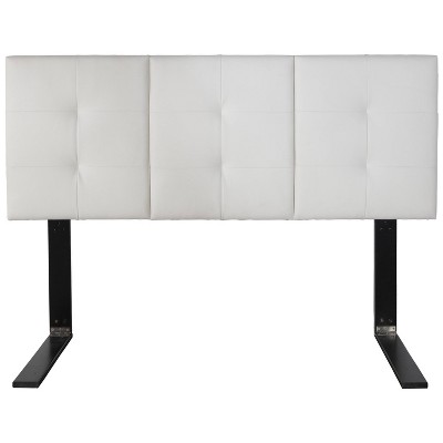 Queen/Double Faux Leather Tufted Universal Headboard Soft White - Eco Dream