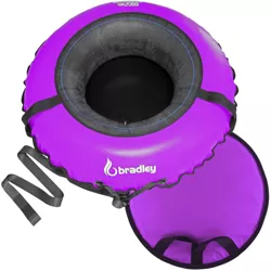 Bradley Deluxe Towable Snow Tube Sled and Heavy Duty Cover (50" Purple) Made In USA