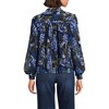 Lands' End Women's Chiffon Removable Tie Neck Blouse - 2 of 4