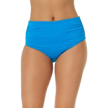 Anne Cole Women's Live In Color Convertible High Waist Shirred Swim Bottom