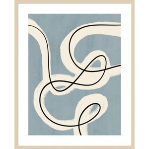 Amanti Art Minimalist line art in blue grey by Little Dean Wood Framed Wall Art Print - 1 of 4