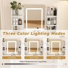 Syemin Vanity Tables Mirror Vanity Dressing Table with Lights for Women with Hair Dryer Stand, Makeup Desk Furniture, White, 27.56"*15.75"*49.21" - 4 of 4