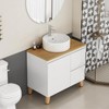 KTMBDW Bathroom Vanity with Ceramic Sinks, Bathroom Cabinet Vanity with Soft Closing Cabinets & Drawers, White - 4 of 4