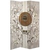 6" Double Sided Asian Lock Canvas Room Divider White - Oriental Furniture - 2 of 4