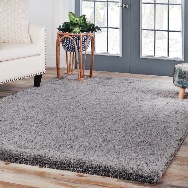 Plush Shag Fuzzy Soft Modern Solid Indoor Area Rug or Runner with Cotton Backing by Blue Nile Mills, 2 of 9