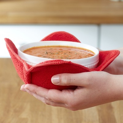 Red Polyester Microwave Bowl Huggers - Set of 2