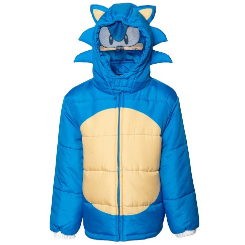 Sega Sonic The Hedgehog Little Boys Zip Up Winter Coat Puffer