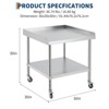 Coucheta Stainless Steel Grill Stand Table with Wheels, NSF Certified, 400 Lbs Capacity, Adjustable Legs & 3-Sided Backsplash, Equipment Stand - 2 of 4