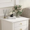 Famapy White European Nightstand with Decorative Floral Carving - image 4 of 4