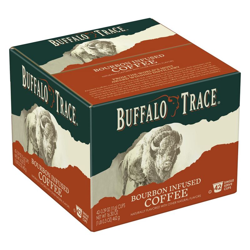 Buffalo Trace Natural Bourbon Infused Coffee, Naturally Flavored, Single Serve Coffee Cups 42 Count, 1 of 5
