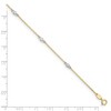 Black Bow Jewelry 14k Two-Tone Gold and CZ Station Adjustable Anklet, 9 Inch - image 3 of 4