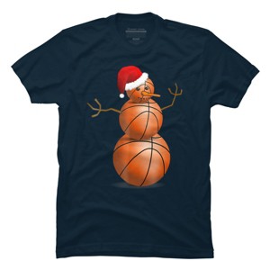 Men's Design By Humans Christmas Basketball By NekoShop T-Shirt - 1 of 4