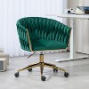 Velvet Hand-woven Swivel Office Chair with Wheels,360° Swivel Home Desk Chair,Woven Vanity Chair Height Adjustable Computer Task Chair-The Pop Home - 2 of 4