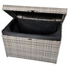 Whisen 230 Gallon Wicker Deck Box with Wheels, All-Weather Outdoor Storage - 4 of 4