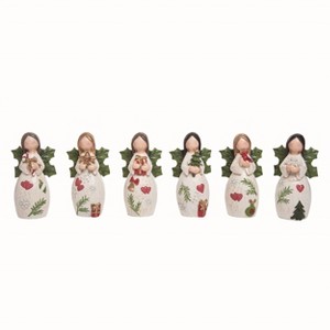 Transpac Resin 4.21 in. Multicolor Christmas Blessed Angels Set of 6 - 1 of 2