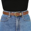INSPIRE CHIC Women PU Leather Belts Bronze Metal Pin Buckle Thin Waist Belts for Jeans Dress - 4 of 4