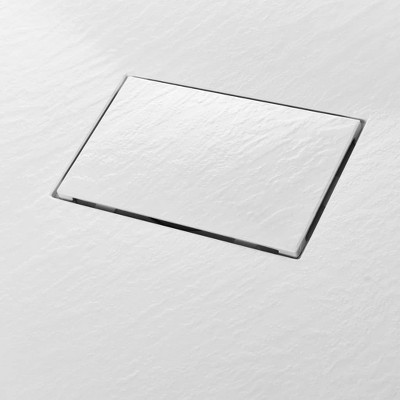 White Rectangular SMC Shower Base Pan with Center Drain