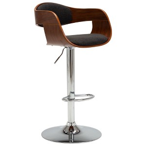 VidaXL Bar Stool Gray Bent Wood and Fabric - 1 of 4