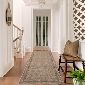 Scalloped Pattern Rugs for Living Room Bedroom Soft Non Slip Low Pile Throw Carpet Washable Foldable Area Rug - 1 of 4