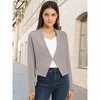 INSPIRE CHIC Women's Collarless Work Office Long Sleeve Cropped Blazers - 2 of 4