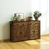 Mshliw Sideboard Buffet Cabinet with Barn Doors, 2 Drawers and Adjustable Shelves, Rustic Storage Cabinet for Kitchen, Dining Room, or Entryway - 2 of 4