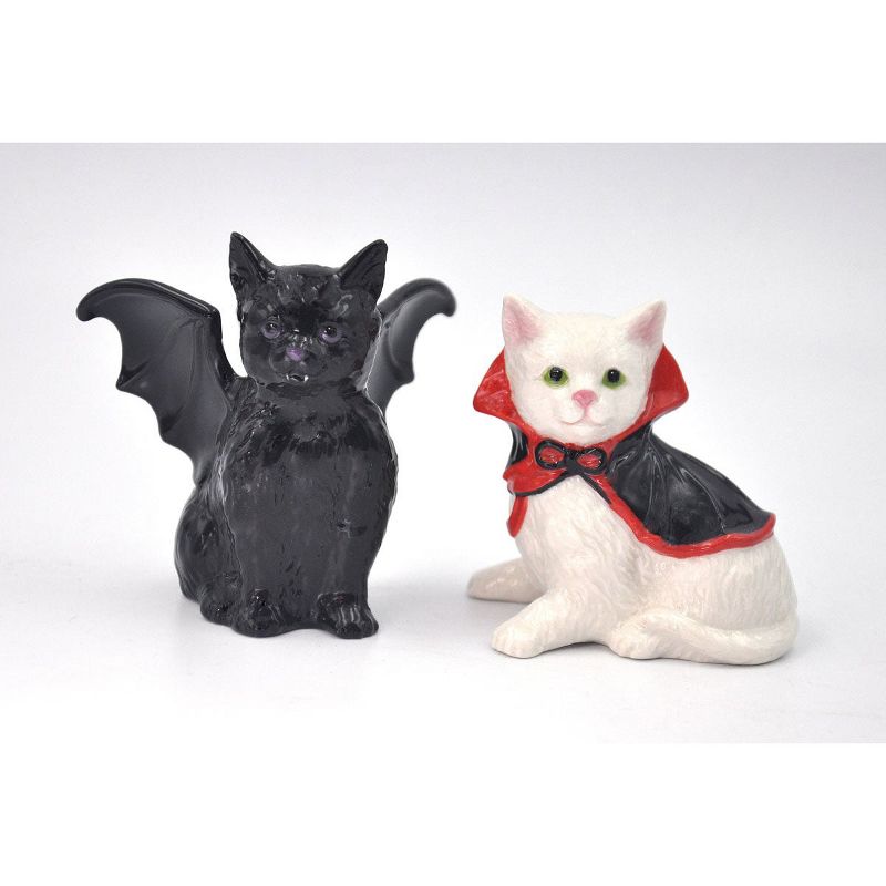Kevins Gift Shoppe Ceramic Halloween Vampire and Dracula Cat Salt And Pepper Shakers, 1 of 4