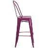 Emma and Oliver Commercial Grade 4 Pack 30" High Metal Indoor-Outdoor Barstool with Back - 3 of 4