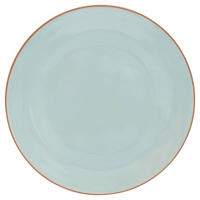 Mint and White Geometric Stoneware 16-Piece Dinnerware Set