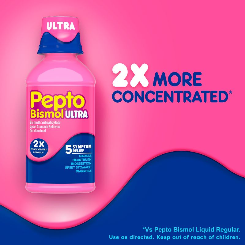 Pepto-Bismol Ultra 5 Symptom Stomach Relief Original Liquid - 8 fl oz, 5 of 13