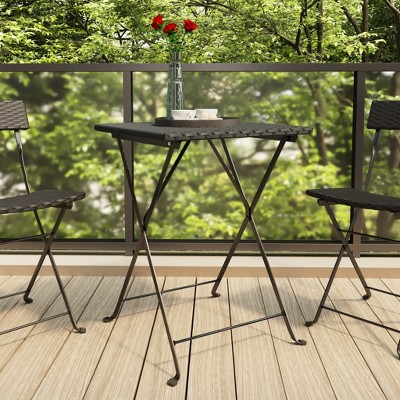 vidaXL Folding Bistro Table Black 21.7