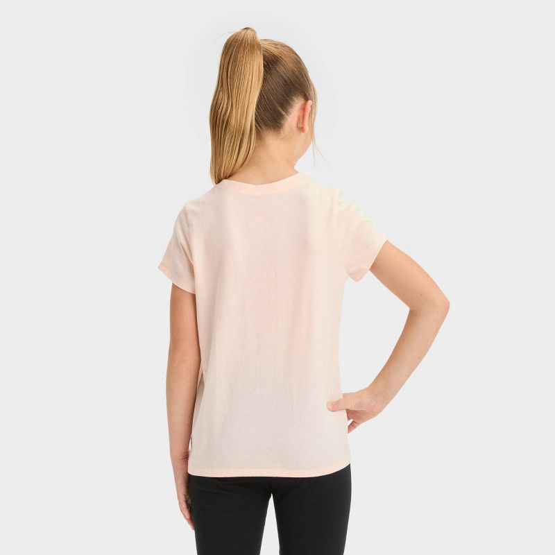 Girls' Short Sleeve 'Unicorn' Graphic T-Shirt - Cat & Jack™ Light Peach, 4 of 5