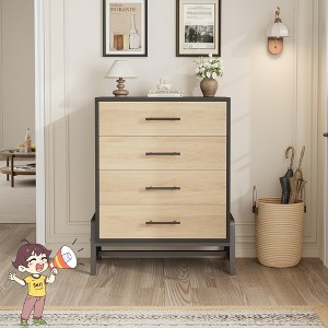 Jojoka 4-Drawer Wooden Dresser with Sturdy Metal Handles, Freestanding Storage Chest for Bedroom, Living Room, and More - 1 of 4