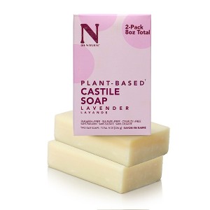 Dr. Natural Castile Bar Soap - Multipurpose Soap Bar with Anti-Acne Properties - For Face, Body and Hair - Sensitive Skin Body Wash - Lavender - 2 pcs - 1 of 4