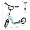 Maggift Kick Scooters Youth Scooter Front and Rear Caliper Dual Brakes Inflatable Front Wheel Ride on Toy for Age 5+, Blue, 47.25"*22.75"*33.5" - 3 of 4