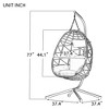 SKRAN Hanging Egg Chair, Swing Basket Egg Chairs with Stand Wicker, UV Resistant Removable & Washable Cushions for Bedroom Porch - 3 of 4