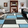 Washable Modern Patchwork Rug Non Slip Low Pile Rug Soft Contemporary Throw Floor Cover Foldable Indoor Carpet for Living Room Bedroom Playroom填 - 2 of 4