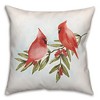 Creative Products Two Cardinals On Leaves 2 18 x 18 Spun Poly Pillow - image 2 of 3